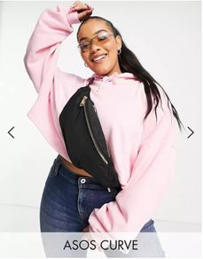 ASOS DESIGN Curve fanny pack  black/golden zip Postage included