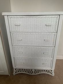 White Wicker Chest of Drawers