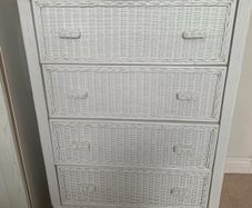 White Wicker Chest of Drawers