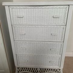 White Wicker Chest of Drawers