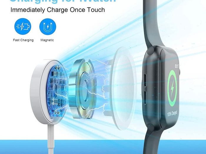 4-in-2 Apple Watch Charger Cable for Apple Watch/iPhone/Airpods, Watch Magnetic Charging Cable with iWatch Series SE/8/7/6/5/4/3/2 - Wireless Travel Watch Charger for AirPods 1/2/3/Pro&iPad Series