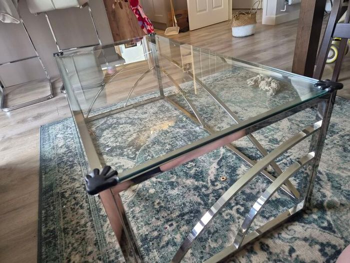 Glass coffee table