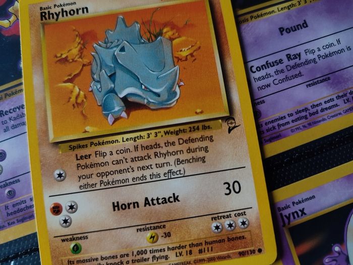 Rhyhorn ! from Base Set 2 ! RARE Near Mint - Mint Condition ! 2000 ! Vintage Pokemon Card !