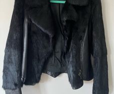 Versace Jeans Couture leather and fur jacket