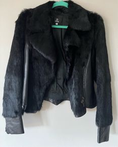 Versace Jeans Couture leather and fur jacket