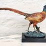 Pheasant (32 cm) - Cold Painted Bronze, Marble, Signed Image 6