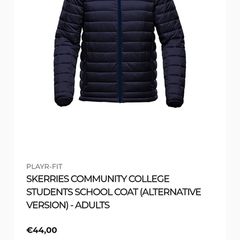 school uniform puffer jacket