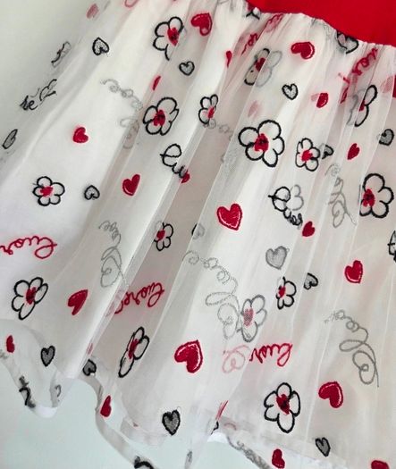 Like New Mayoral Dress with Hearts and Flowers - 3years