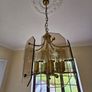 Vintage 1970s Brass & Smoked Glass Starburst Chandelier (MCM / Retro) Image 2