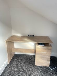 Office desk with Drawer and Cabinet Oak 100x40x73 cml