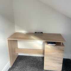 Office desk with Drawer and Cabinet Oak 100x40x73 cml