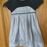 Girl's Occasion Silver Satin Grey and Sequins Dress / Christmas Dress Image 6