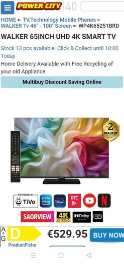 Walker 65" 4K smart TV