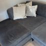 Grey diamond furniture chaise Image 4