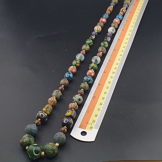Ancient Gabri Thousand Eyes Glass Beads Necklace 26inches