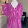 Ladies Pink & White Polka Dot Dress Image 6