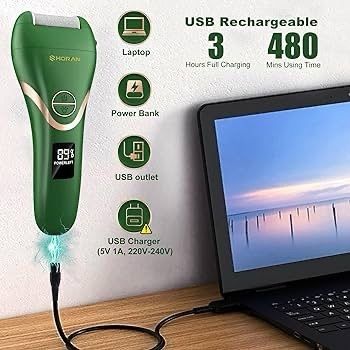 NEW SALE | Foot File Feet Hard Skin Remover, Professional Callus Remover Foot Grinder Pedicure Foot Care Utensil Cutters Accessories for Dead Skin Dry Skin, USB Rechargeable with 3 Replacement Rollers