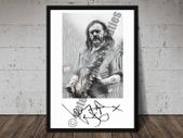 Lemmy Kilmister Motorhead Art Print Sketch with Replica Autograph