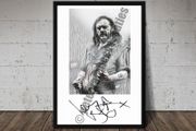 Lemmy Kilmister Motorhead Art Print Sketch with Replica Autograph