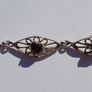 Vintage 925 Sterling Silver Natural Red Garnet Gemstone Bracelet 6,71g - lent 7" Image 8