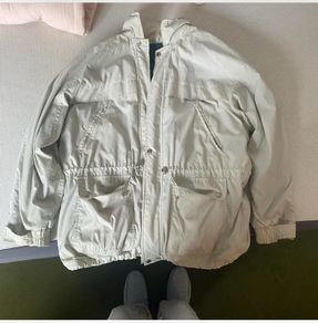 vintage cream/white jacket with comfy green inner part