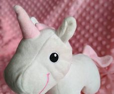 soft toy , unicorn for girl , pink and white unicorn, teddy bear, cuddly toy