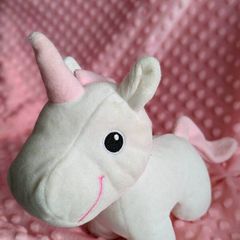 soft toy , unicorn for girl , pink and white unicorn, teddy bear, cuddly toy