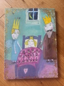 Original Oil Painting Art for Children Ben and Holly