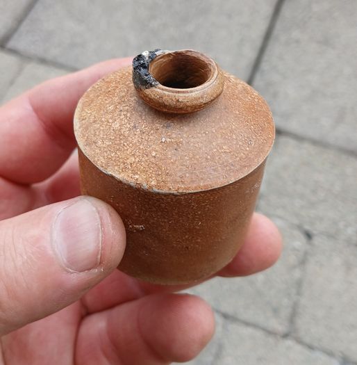 Vintage stoneware ink bottle