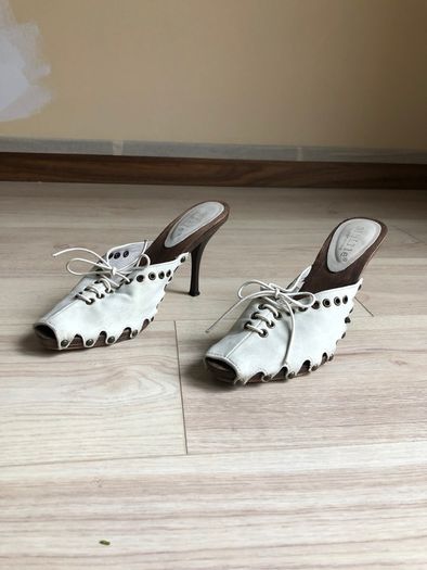 Slip-on heeled sandals, size 37EU
