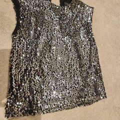 Silver Primark sequin top size 8