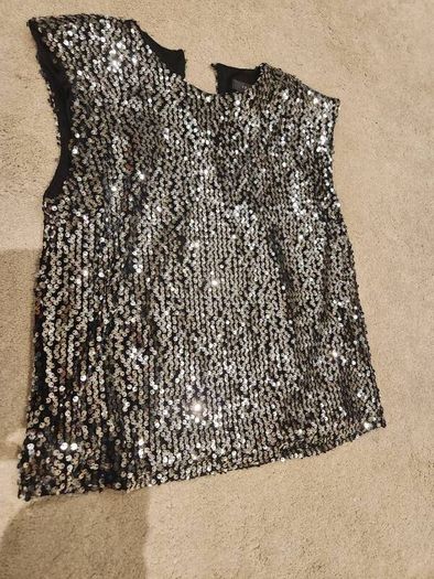 Silver Primark sequin top size 8