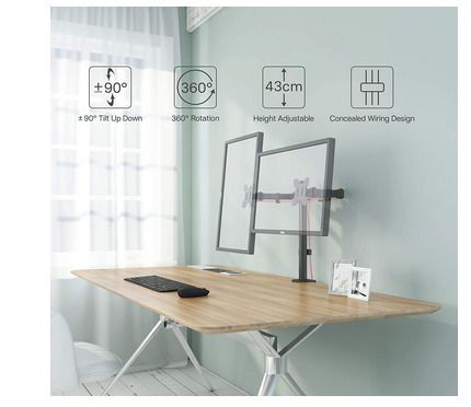 Adjustable Desk Monitor Stand Monitor Holder Table Stand Tiltable Stand 180 Swivel 360 Height