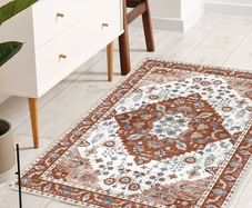 FREE P&P Vintage Washable Rugs for Living Room - Small Door Mat 60x90CM Soft Faux Short Pile Area Rugs for Doorway Entryway Non Slip Non Shedding Traditional
