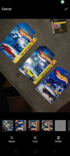 Hot Wheels Ferrari die-cast model cars from the mid-2000s and late 1990s card collections.