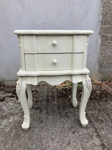 Bedside Locker -  White French Side Table