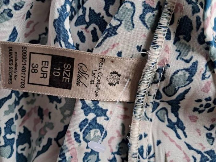 Paul Costelloe abstract pastel satin blouse NWoT