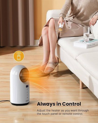 LIMITED TIME DEAL Electric Heater, 1500w Space Heater with 60 Degree Oscillating, Energy Efficient Fan Heater with Thermostat, Overheating & Tip-Over Protection, 12 Hr Timer for Office Home