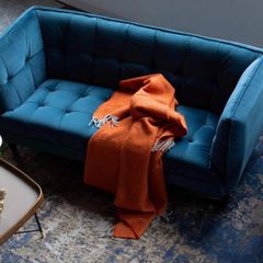 Soft Navy Velvet 2 Seater Sofa Perfect for small spaces Harvey Norman' MISHA'135cm length 75 depth 80height in Cm