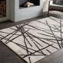 Area Rugs Living Room Rugs Bedroom Rug Modern Short Pile Rugs Artistic Bohemian Rugs Abstract Geometric Straight Line Pattern Carpets Non-slip Large Rug Beige pattern, 80x 120 cm MULTIPLE SIZES/COLOURS AVAILABLE (FREE SHIPPING) Image 4