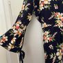 Navy Floral Shirt Dress UK 12 Image 3