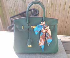 Moss Green genuine leather handbag ( Not a Birkin)