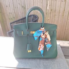 Moss Green genuine leather handbag ( Not a Birkin)