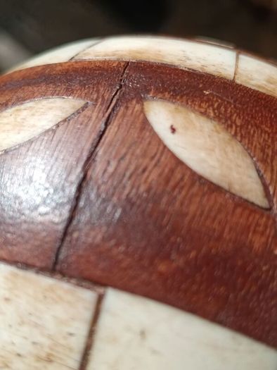 A Pair of Antique Inlaid Wooden Balls