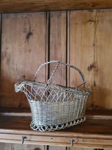 vintage wine basket silver plate
