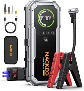 7000A Jump Starter Power Pack with 160PSI Air Compressor,Car Battery Booster Jump Starter for 12V Vehicle(Up to All Petrol/10L Diesel),Car Jump Pack with LED Screen