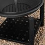 Fire Bowl with Spark Protection Cover Poker BBQ Round Diameter 55 cm Wood Shelf Steel Black Fire Pit Fire Basket Garden Patio Fireplace Grill Image 4