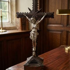 Art Nouveau Tramp Art Crucifix(Possibly WW1)