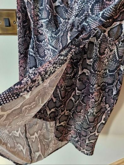 Snake print dress with faux wrap