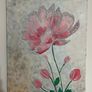 Textured pink flowers painting Image 3